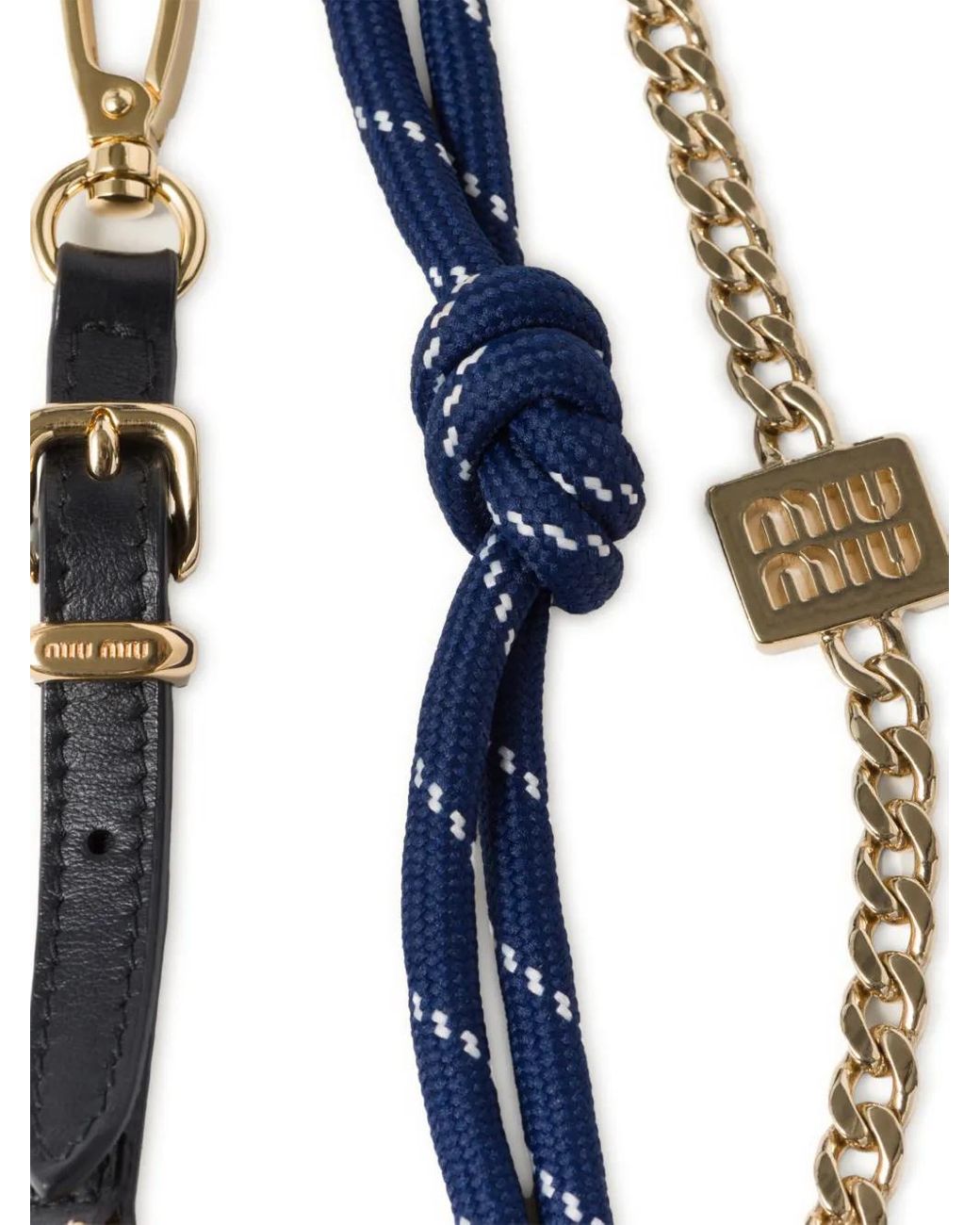 【miu miu】ロゴトリック Miu Miu ロゴ レザートリック | ブラウン | FARFETCH JP