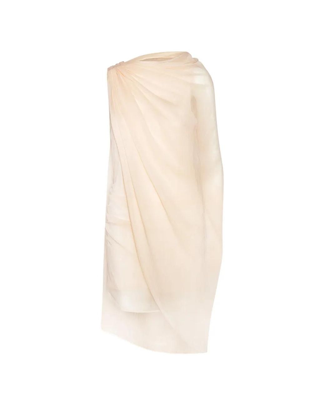 ROTATE BIRGER CHRISTENSEN White Chiffon Mini Cape Dress Light