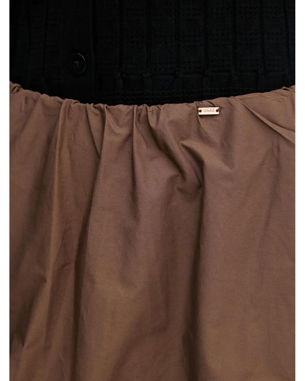 GAUDI Black Gathered Puff-Hem Mini Skirt