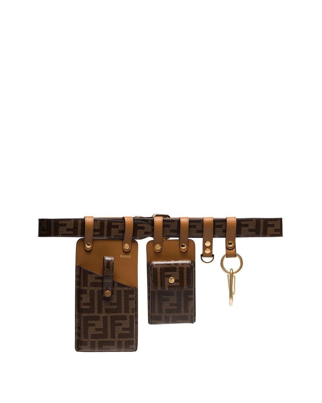 Fendi Ff Logo Utility Belt Bag in Brown | Lyst