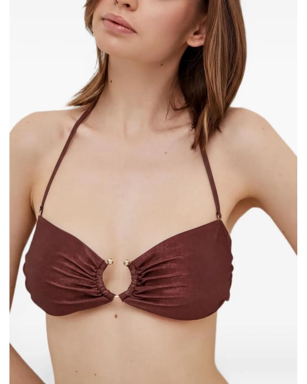 Haut De Bikini À Patch Logo Guess en coloris Red