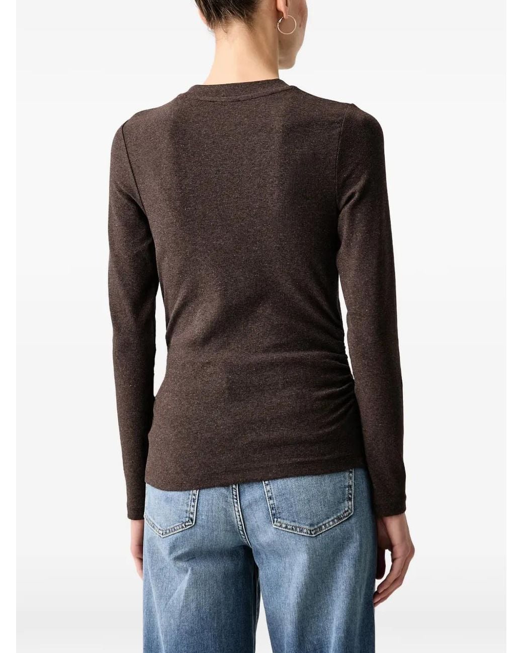 Marc O' Polo Black Ribbed-Knit Long-Sleeve T-Shirt