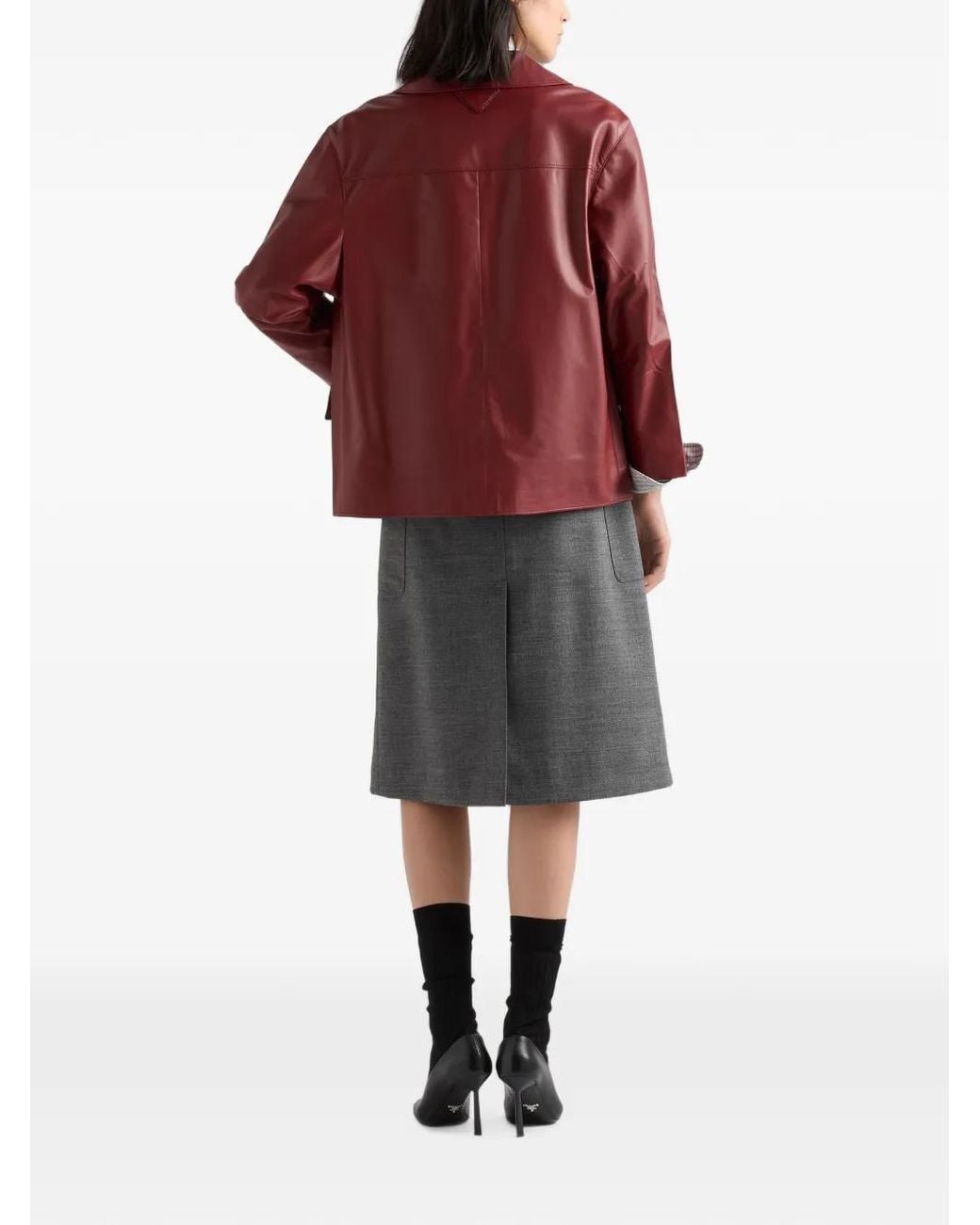 Prada Red Nappa-Leather Jacket