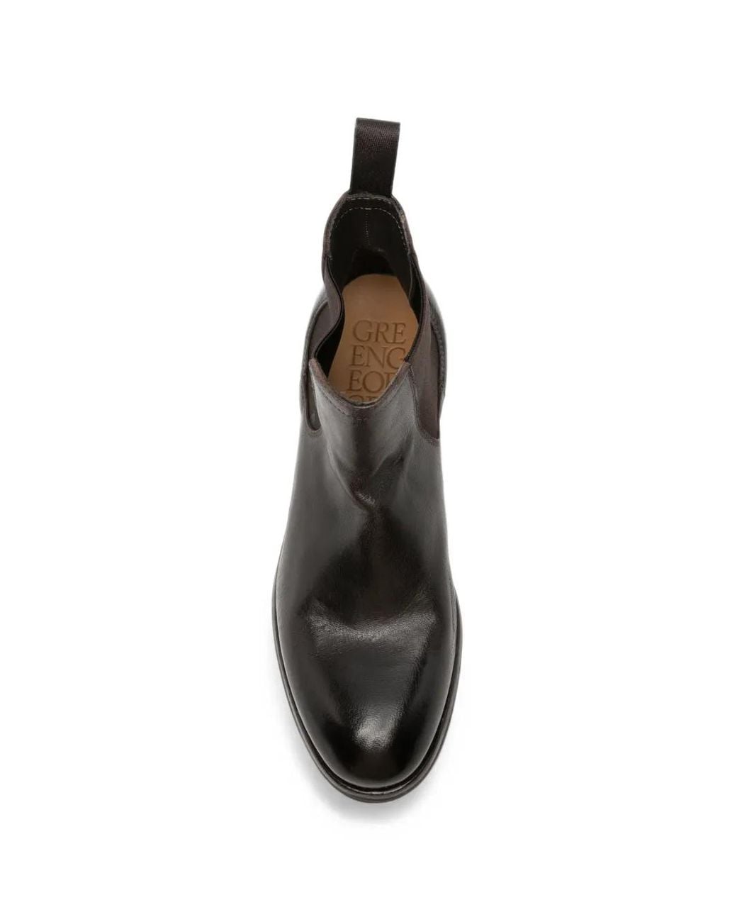 Green George Black Leather Chelsea Boots for men