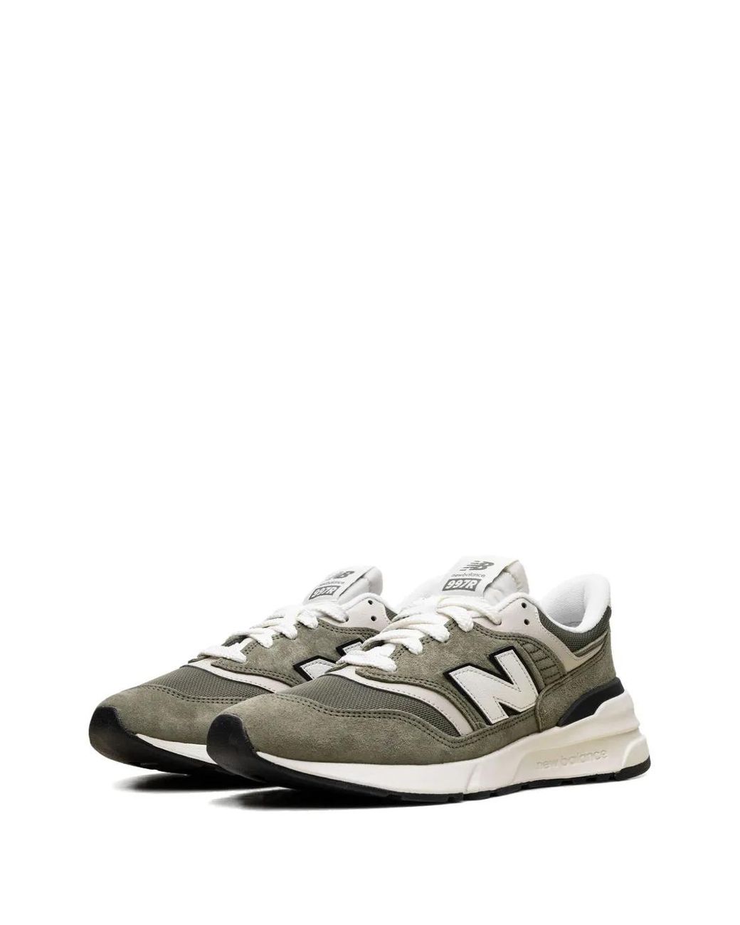 New Balance Green 997R Logo-Patch Sneakers