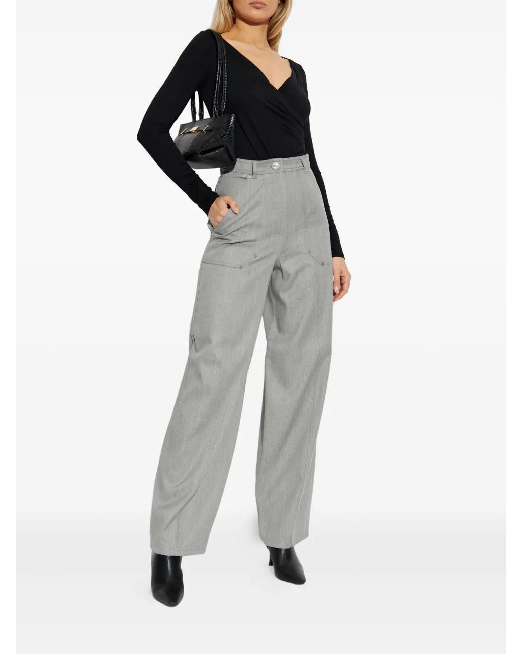 Max Mara Black Cicladi Wrap-Style Bodysuit