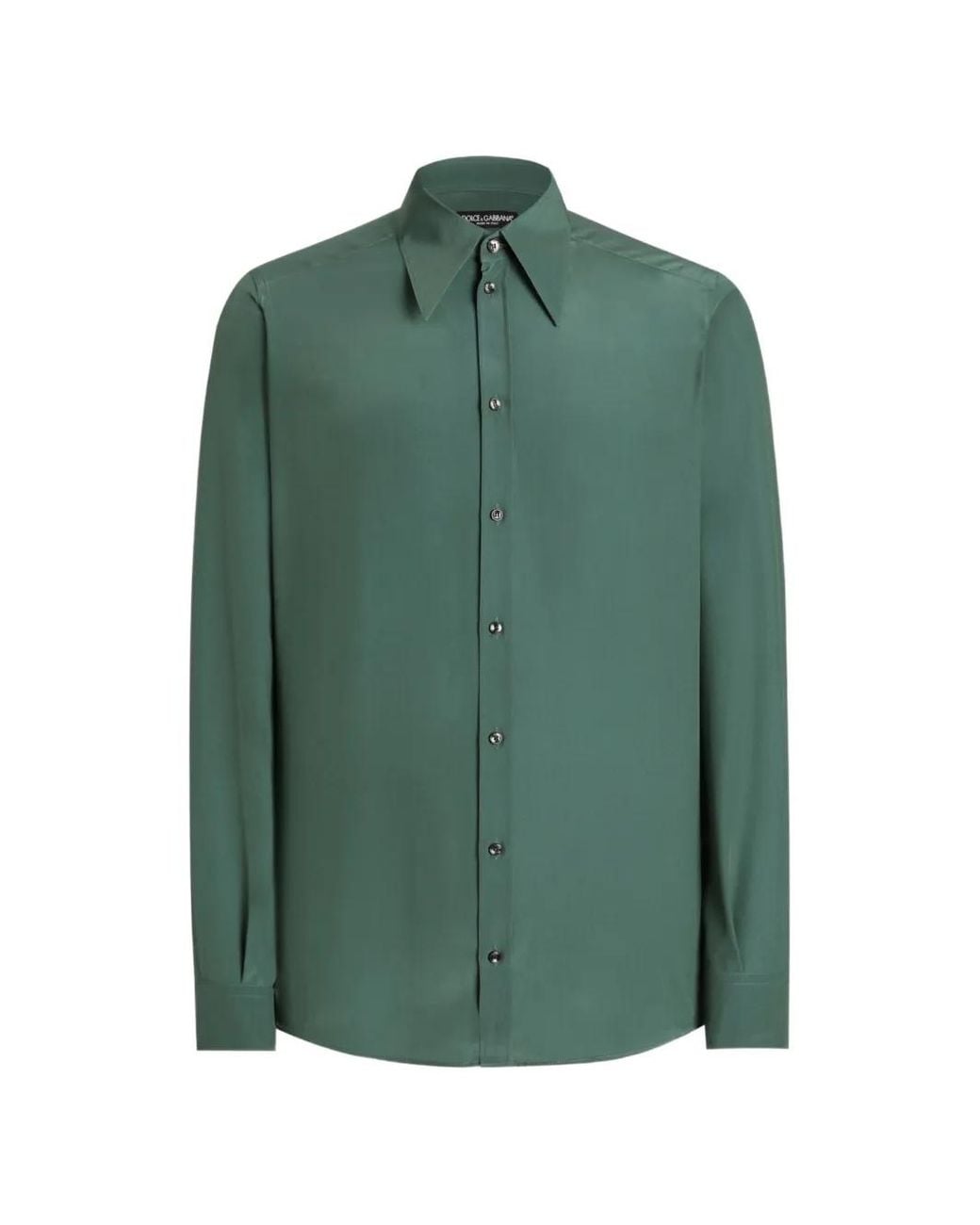 Dolce & Gabbana Green Chemise En Crêpe De Chine En Soie for men