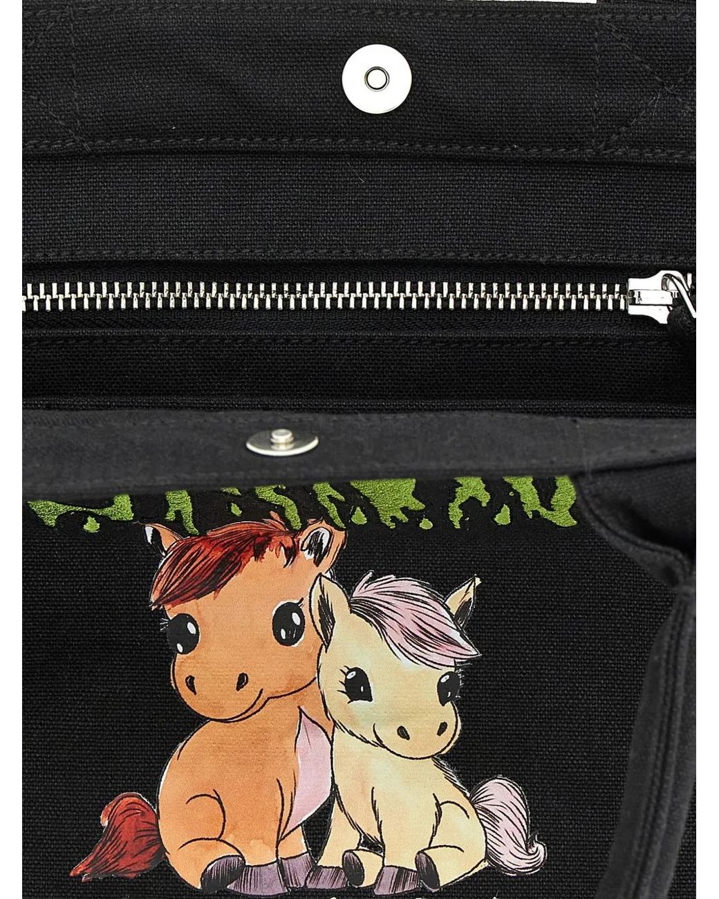 Ganni Black Small Easy Pony Printed Shopper