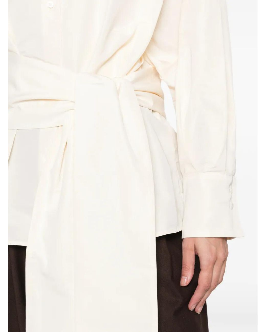 Co.Go White Tie-Waist Button-Up Shirt