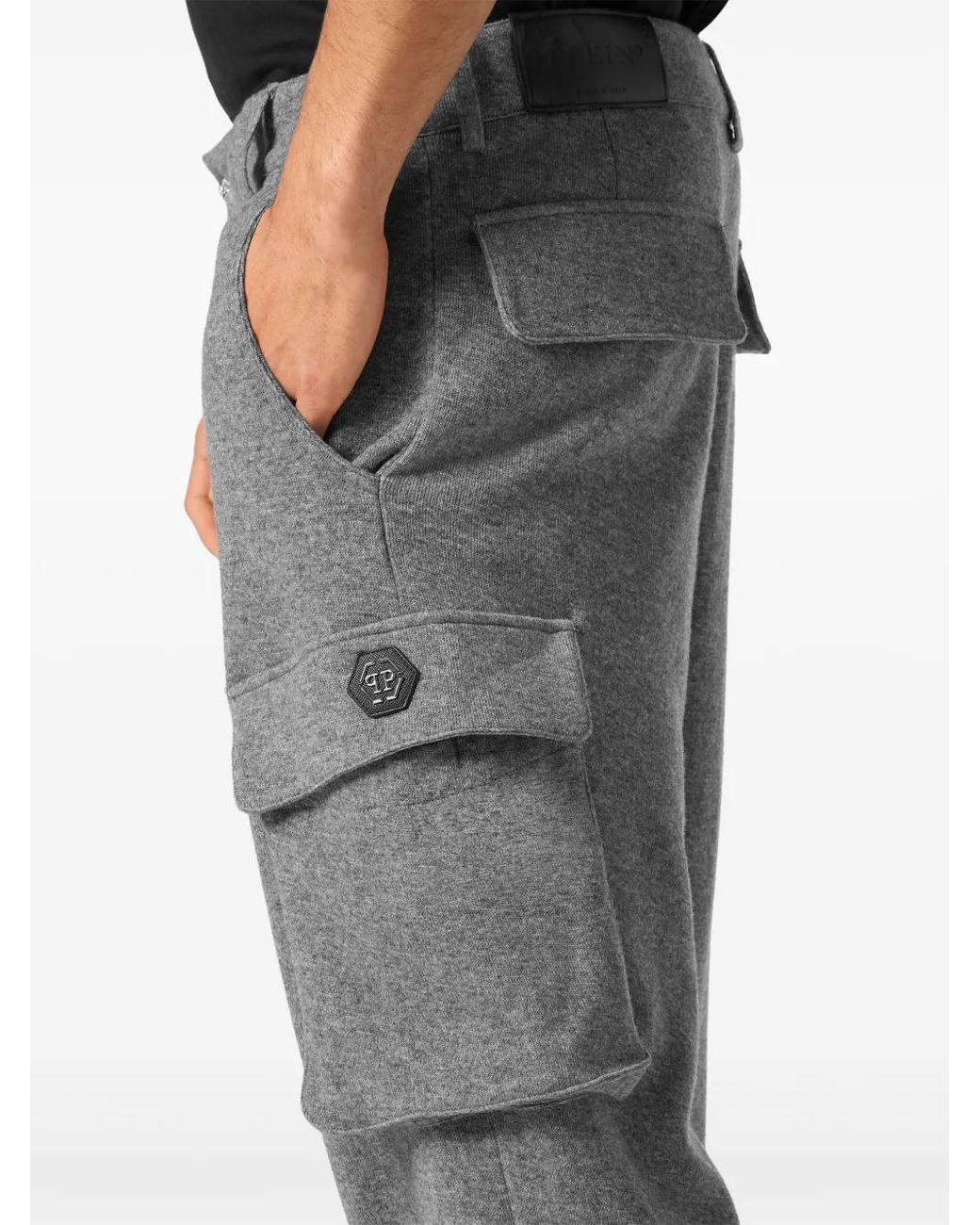 Philipp Plein Gray Cargo-Pockets Track Pants for men