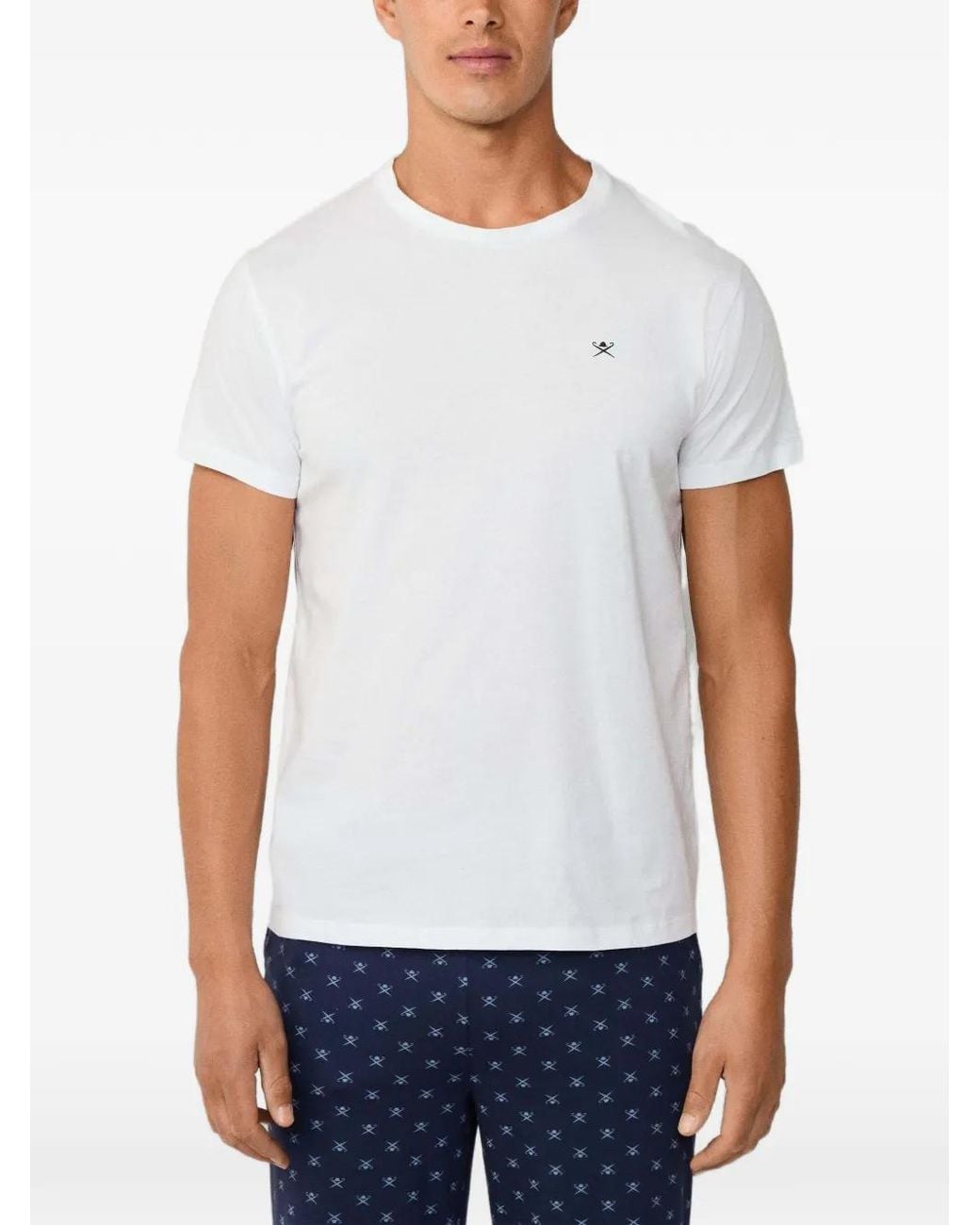 Hackett White Embroidered-Logo T-Shirt for men