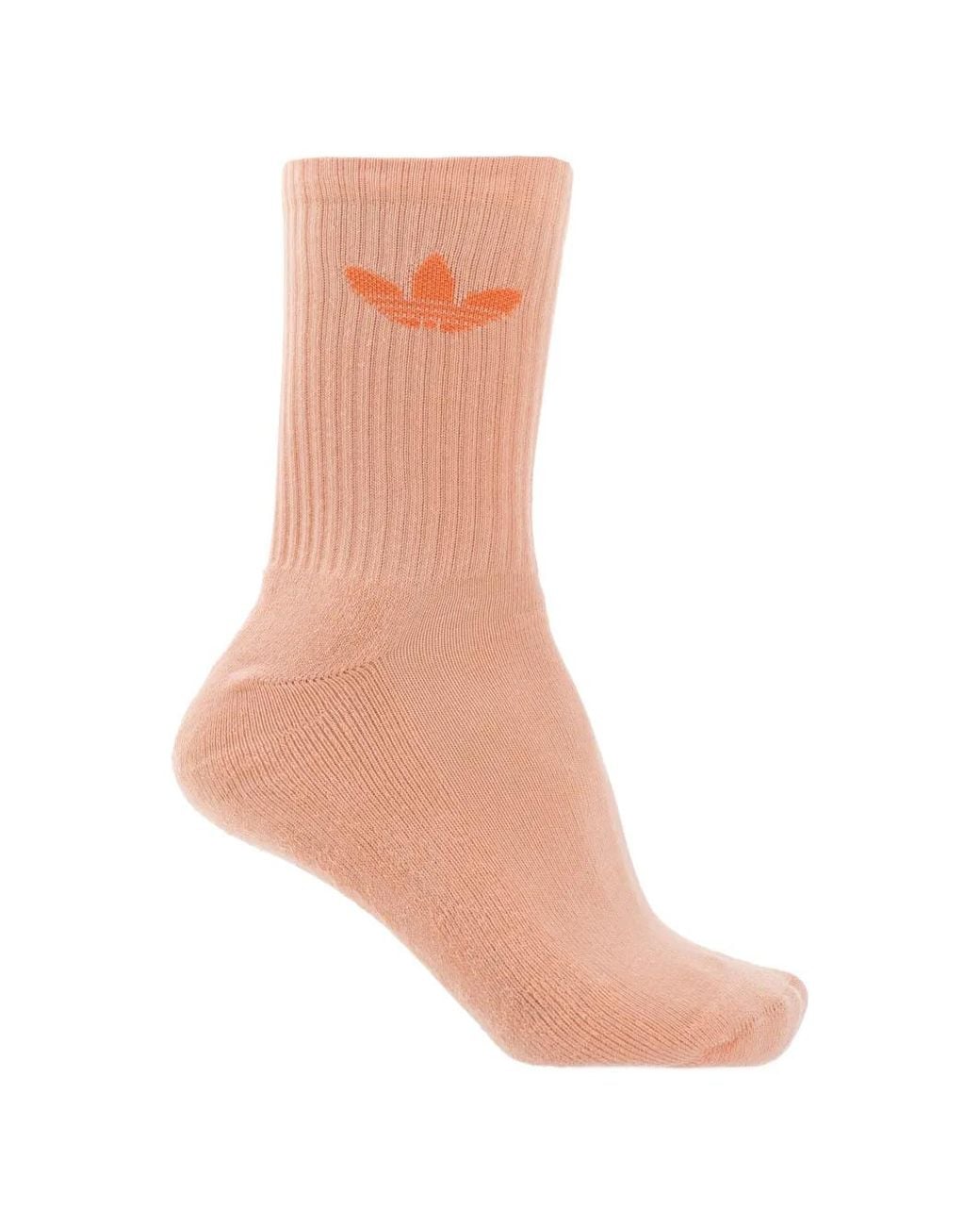 Adidas White Trefoil Cushion Logo-Embroidered Ribbed Socks (Set Of Six)