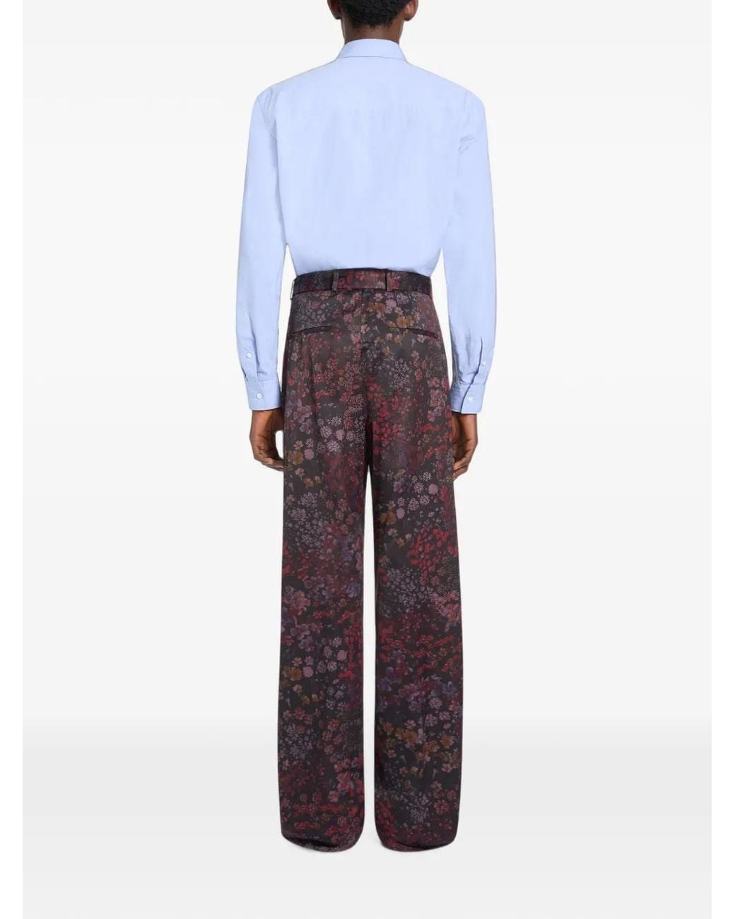 Dries Van Noten Purple Belted Trousers for men
