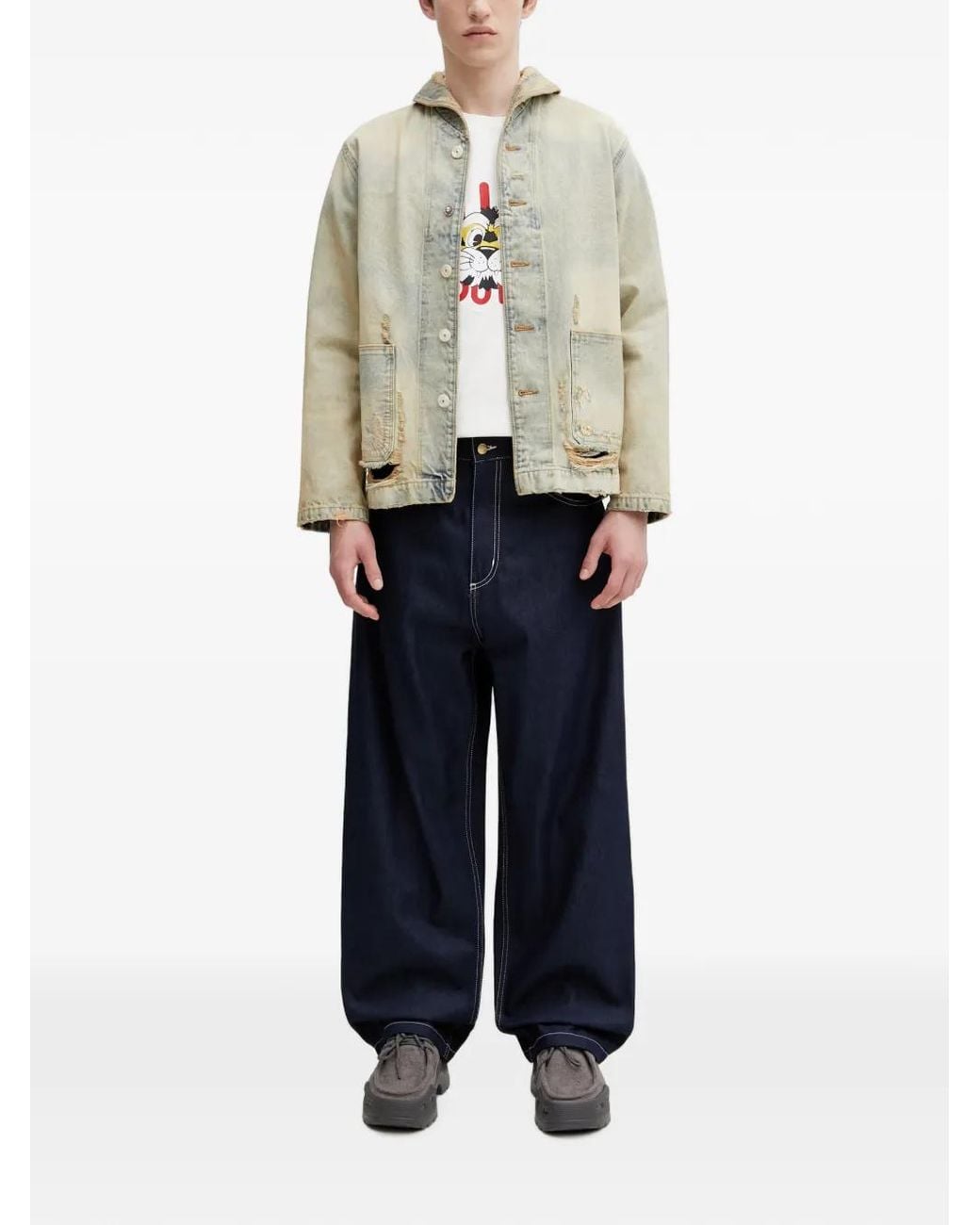 KENZO Natural Shawl Chore Denim Jacket for men
