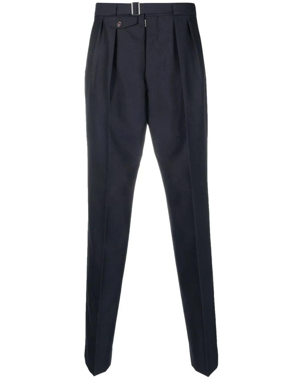 Maison Margiela Blue Four-Stitch Tapered Trousers for men