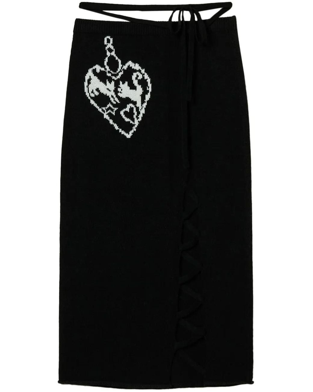 Twinset Black Jacquard Midi Skirt