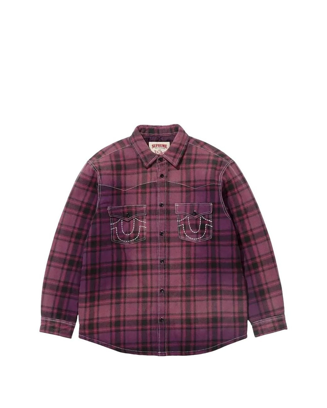 Supreme Purple X True Religion Plaid Flannel Shirt for men