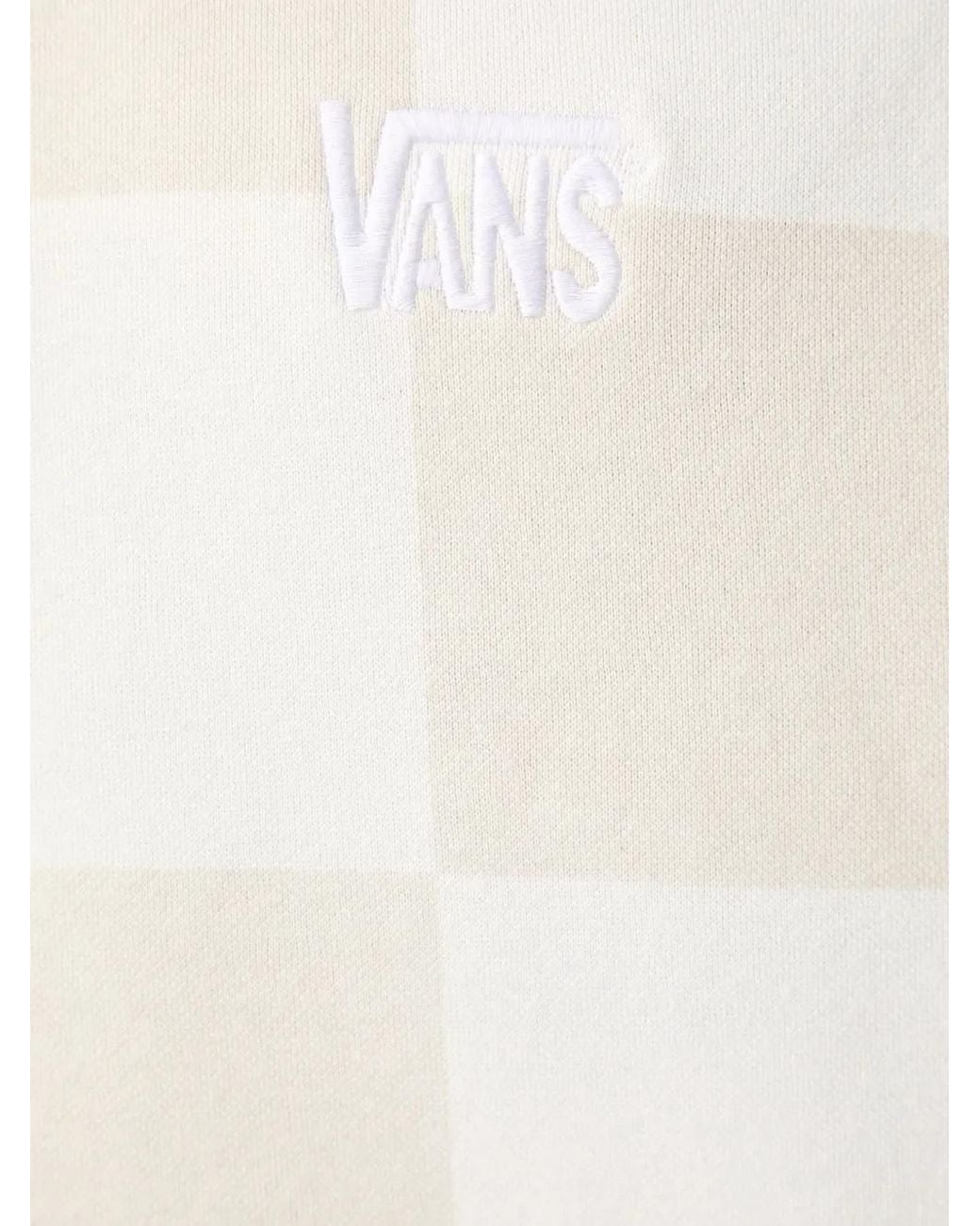 Vans White Checkerboard-Print Embroidered-Logo Hoodie for men