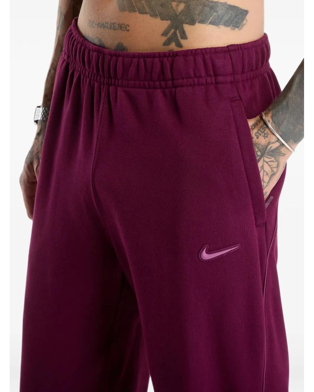 Nike Purple Nocta Logo-Patch Track Pants