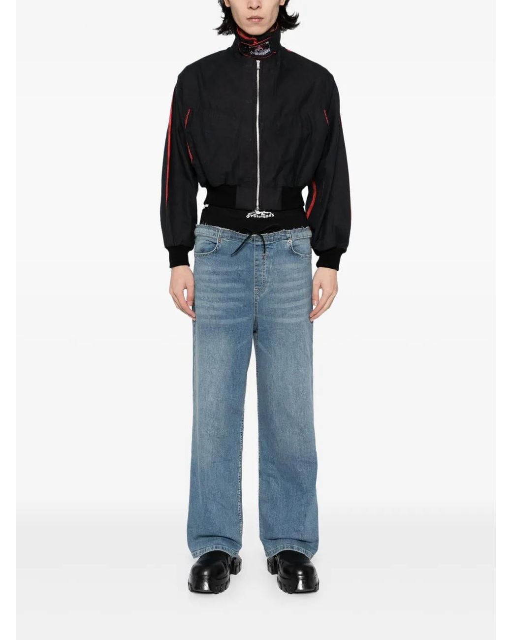 PROTOTYPES Black Distressed Jacket for men