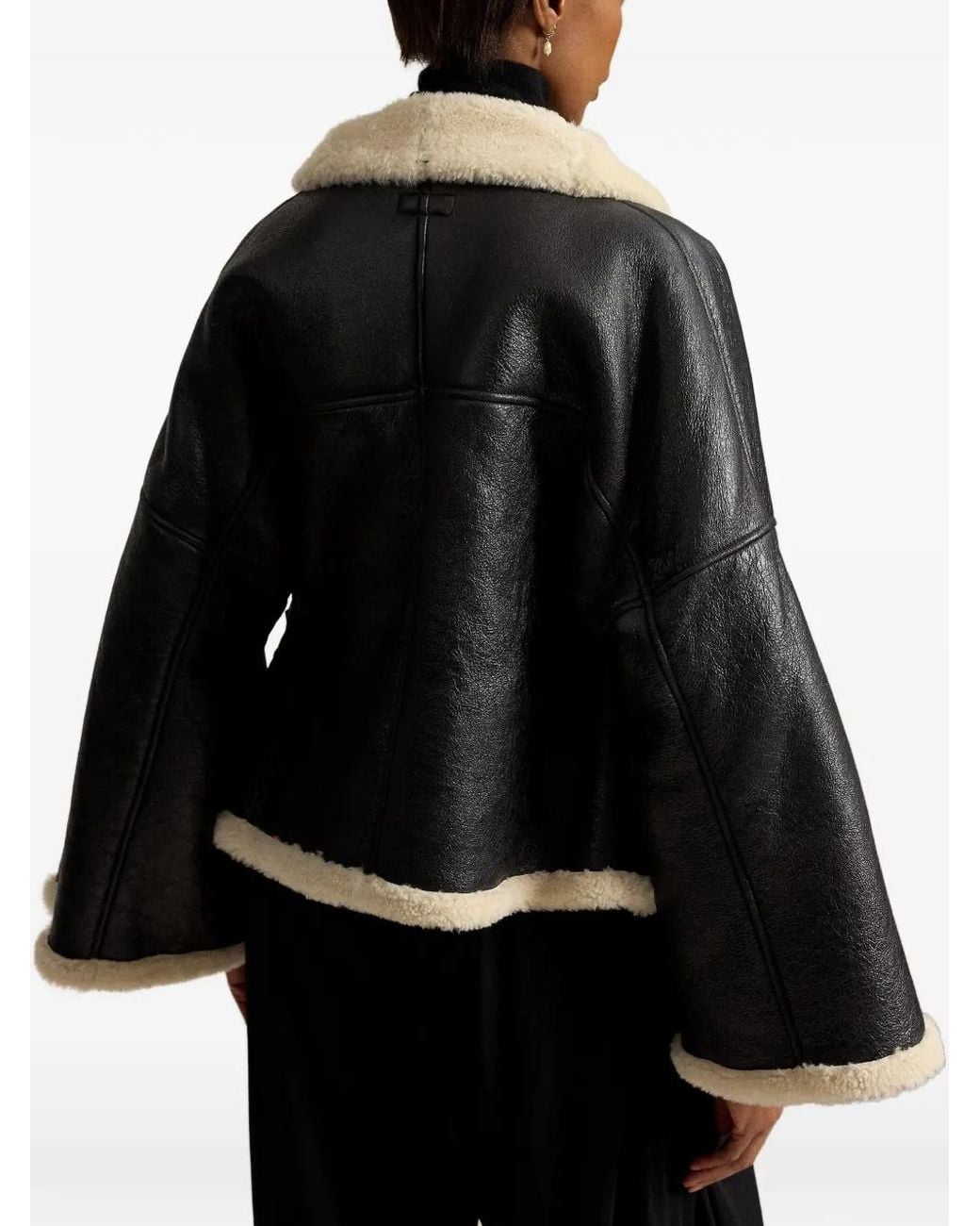 Polo Ralph Lauren Black Shearling Wrap Jacket
