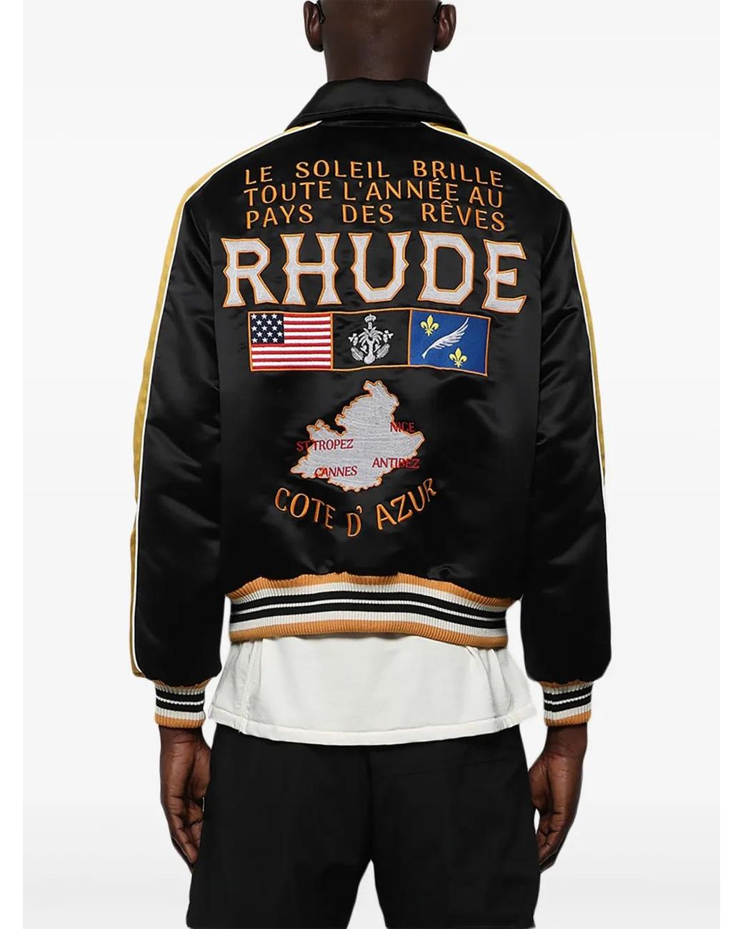Rhude Black Le Solei Bomber for men