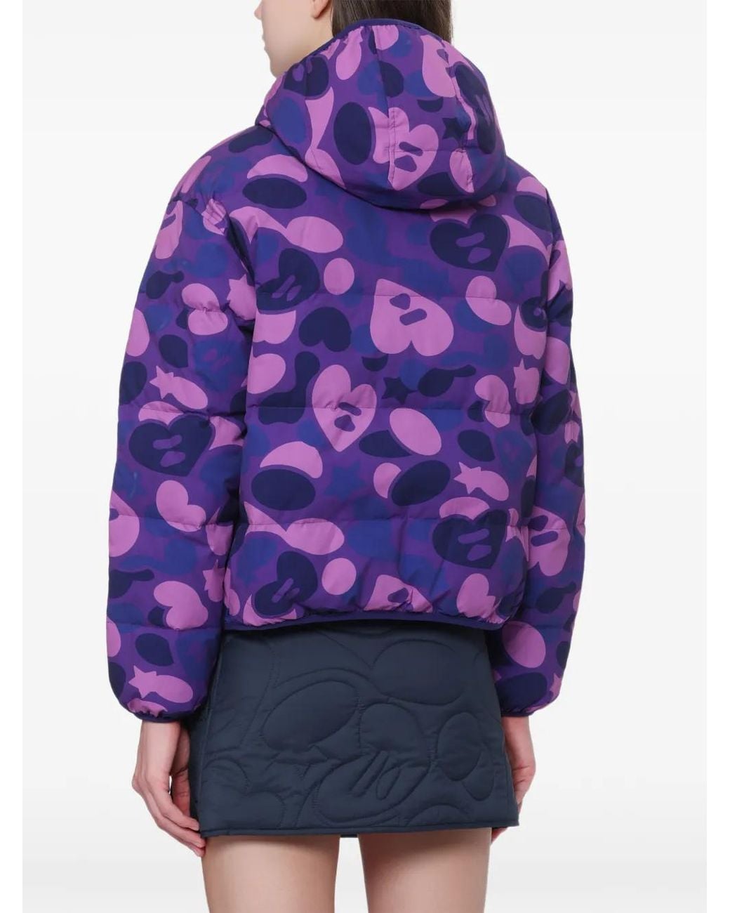 AAPE BY A BATHING AP Purple Camouflage-Print Padded Jacket