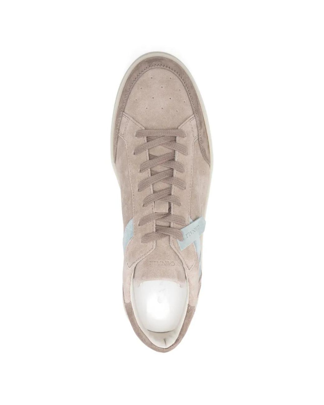 Canali White Leather Detail Sneakers for men