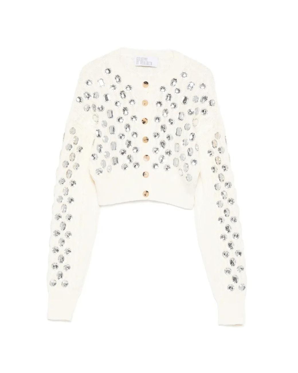 GIUSEPPE DI MORABITO White Embellished Button Cardigan