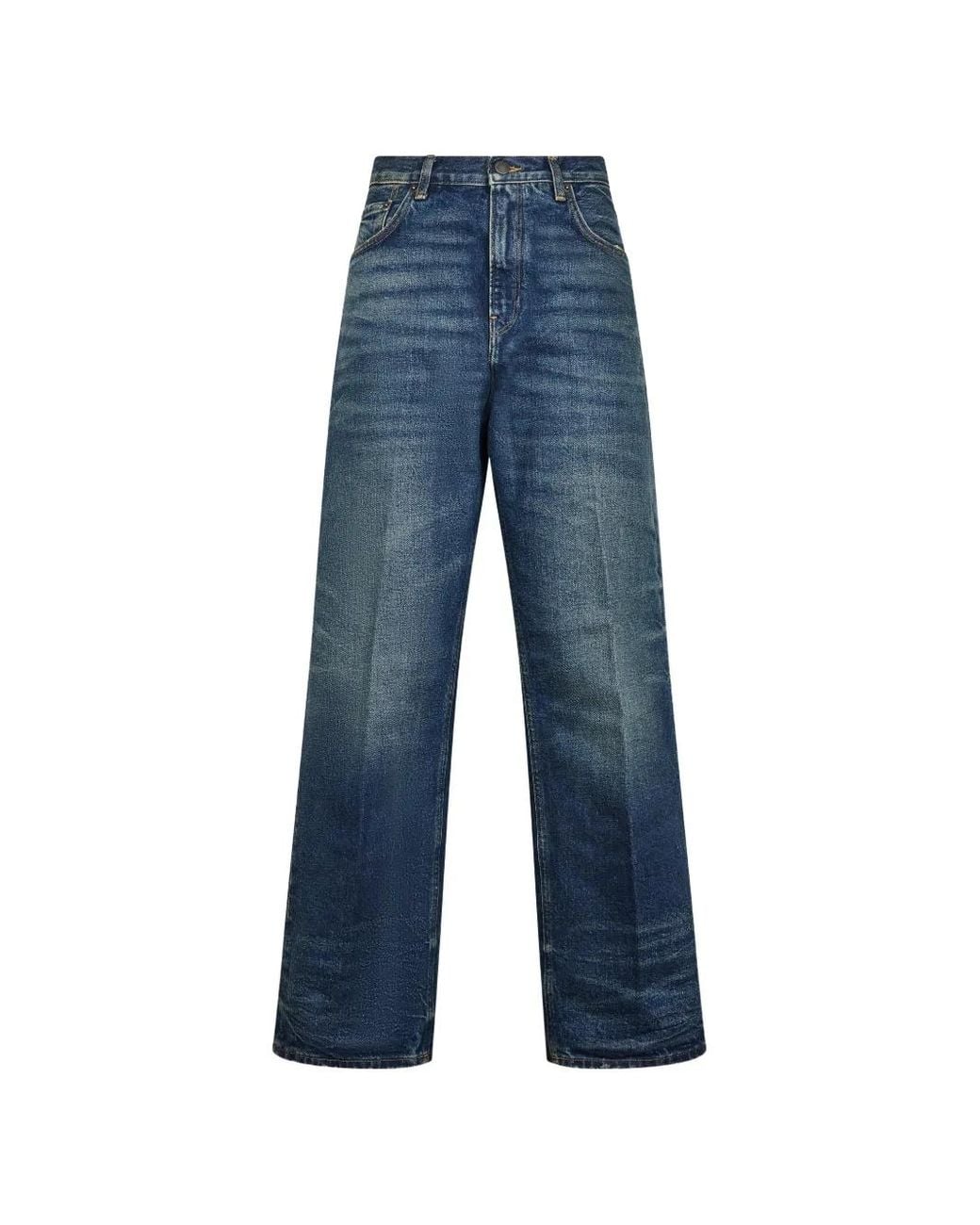 Haikure Blue Faded Wide-Leg Jeans