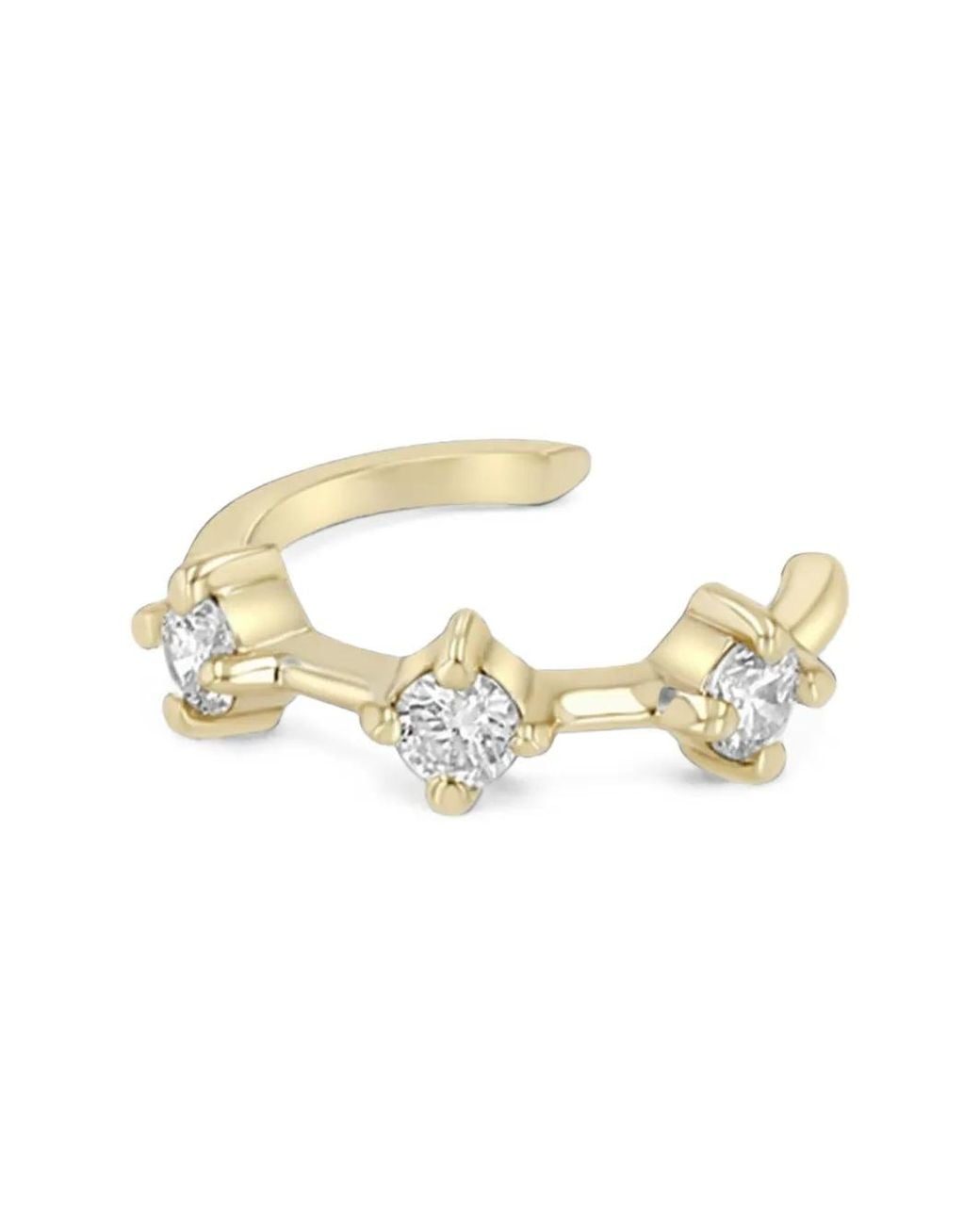 Zoe Chicco Metallic Bijou D'Oreille Dash Orné De Diamants