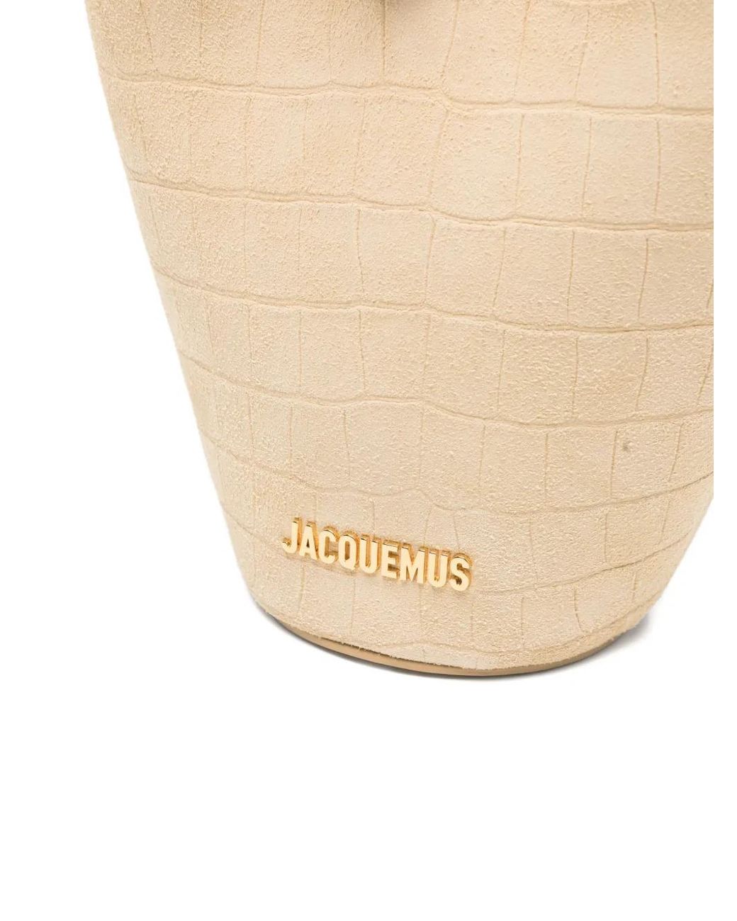 Jacquemus White Le Petit Bambola Leather Bucket Bag