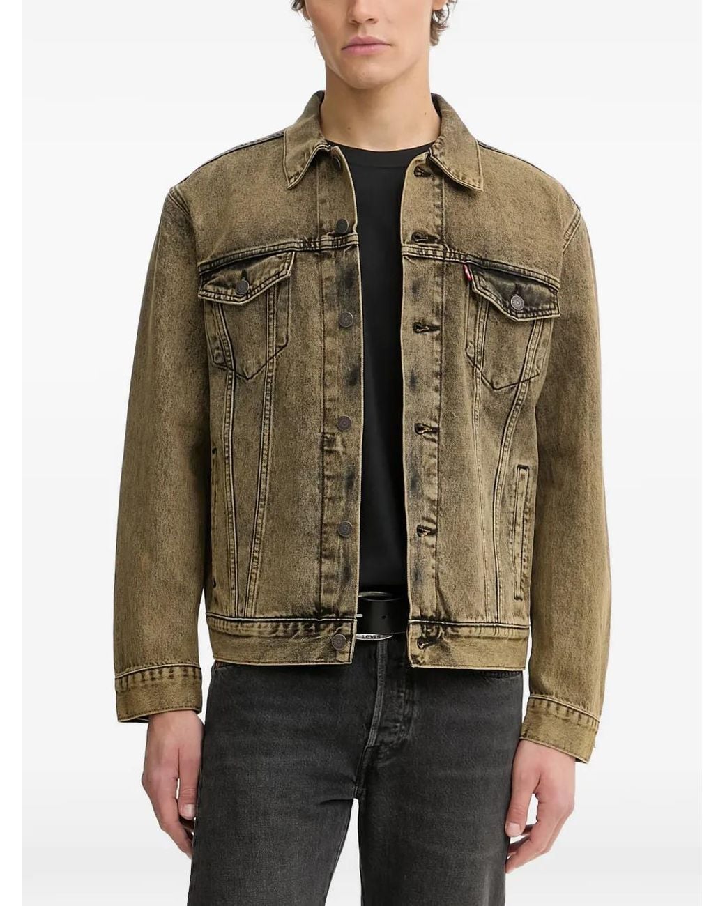 Levi's Brown Trucker Acid-Wash Denim Jacket for men