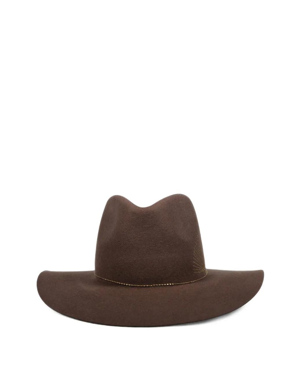 Van Palma Brown Basile Embroidered Chain-Link Hat