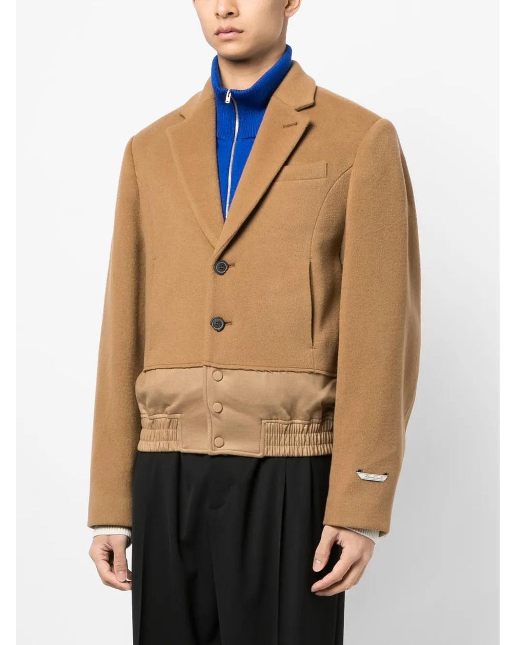 Adererror Natural Layered-Effect Single-Breasted Blazer for men