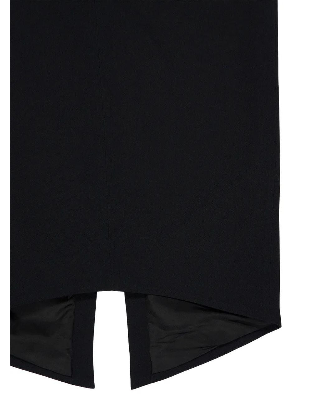 Tom Ford Black Satin Tailored Tuxedo Pencil Skirt With Button Details