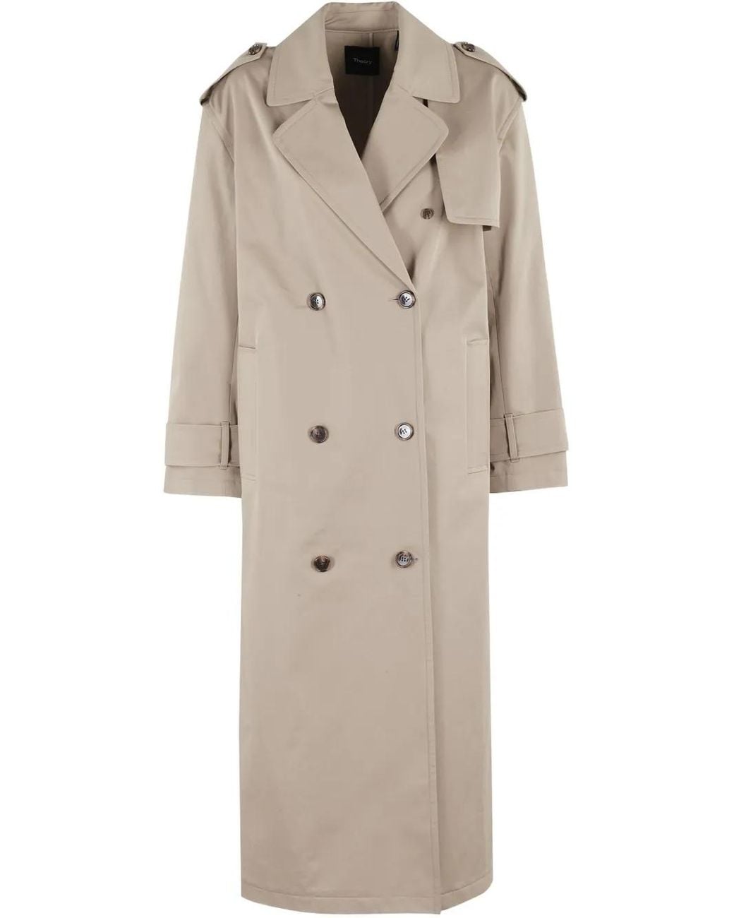 Theory Natural Double-Breasted Trench Coat