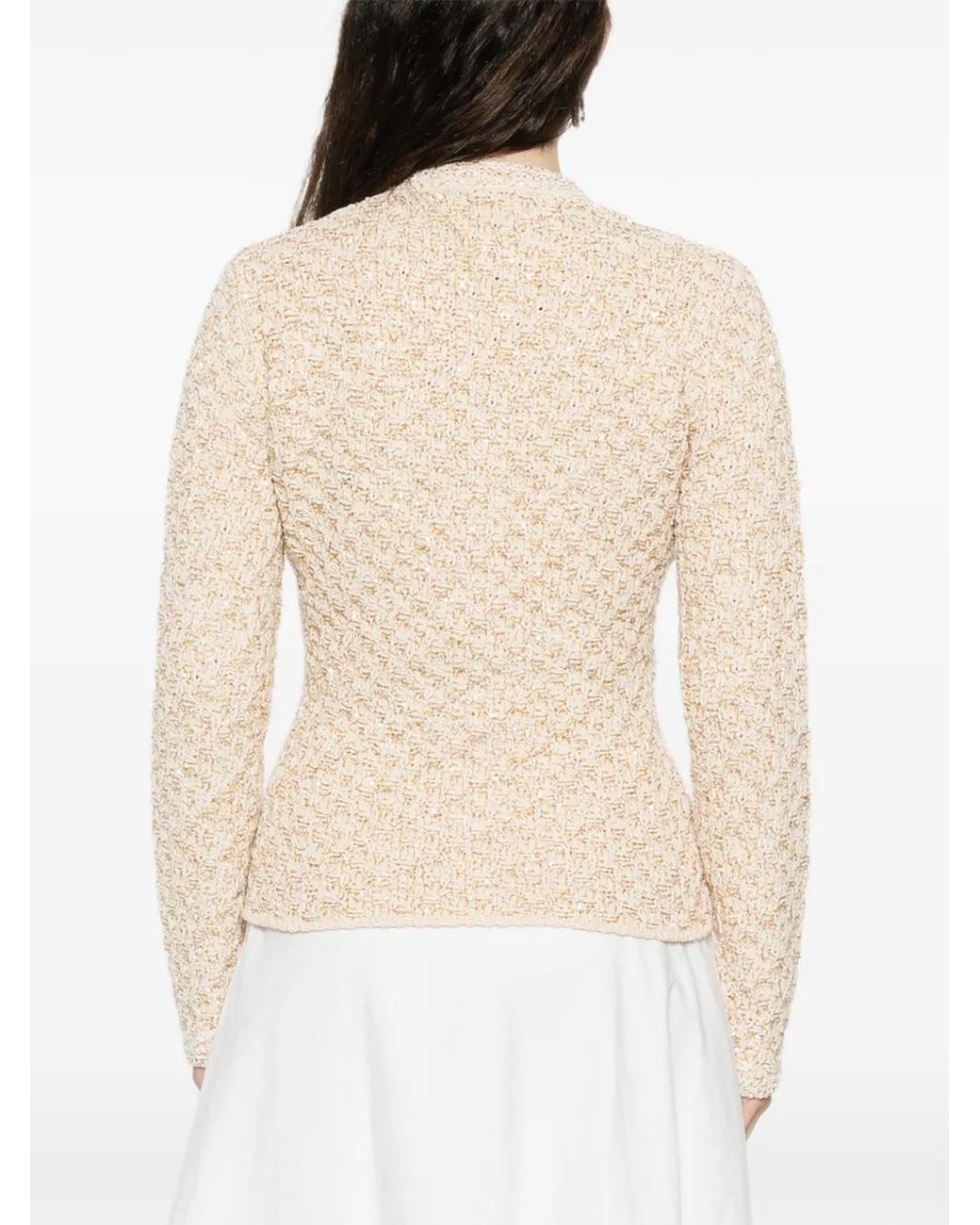 Fabiana Filippi Natural Zip-Up Fitted Jacket