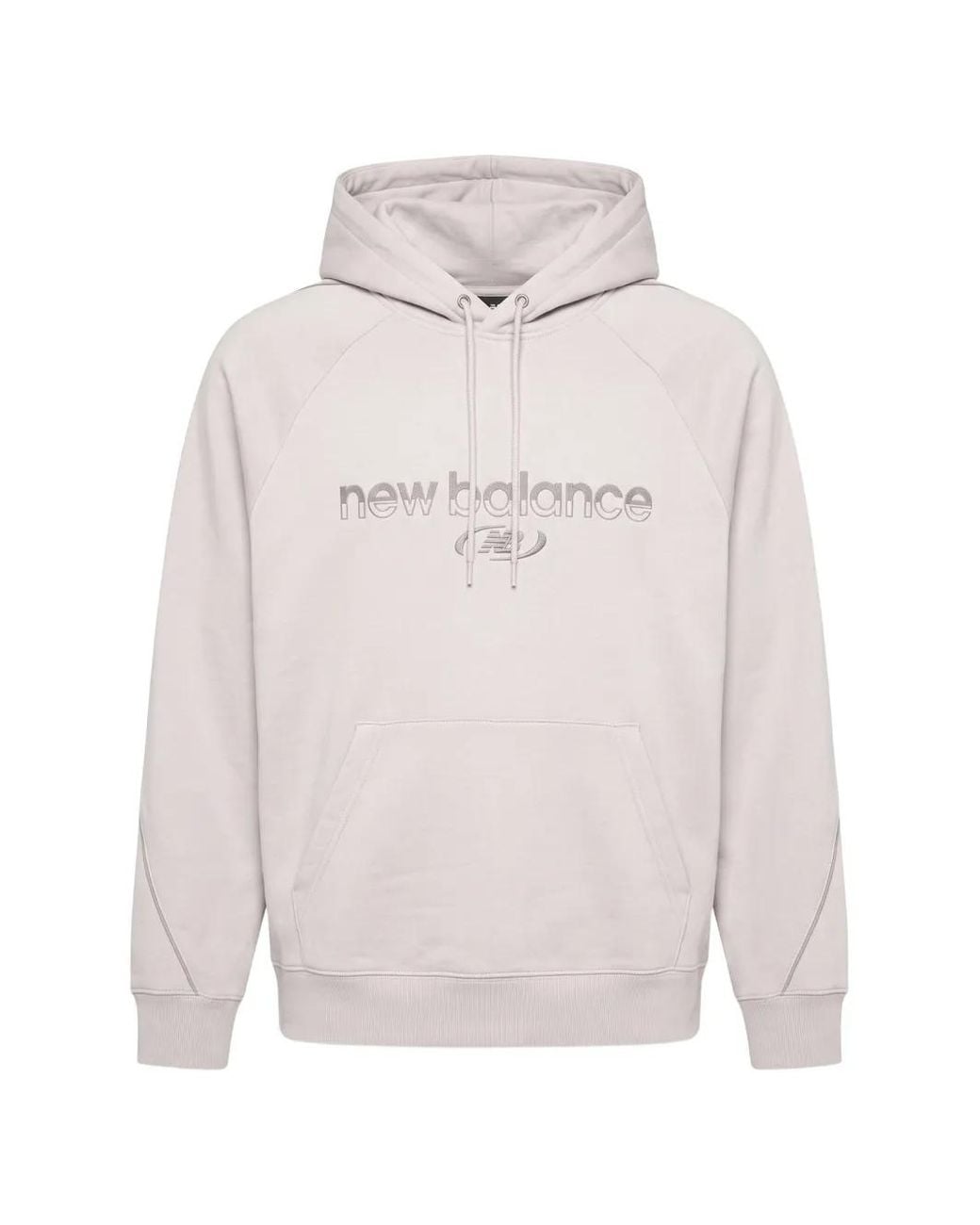 New Balance White Trackside Fleece Hoodie for men