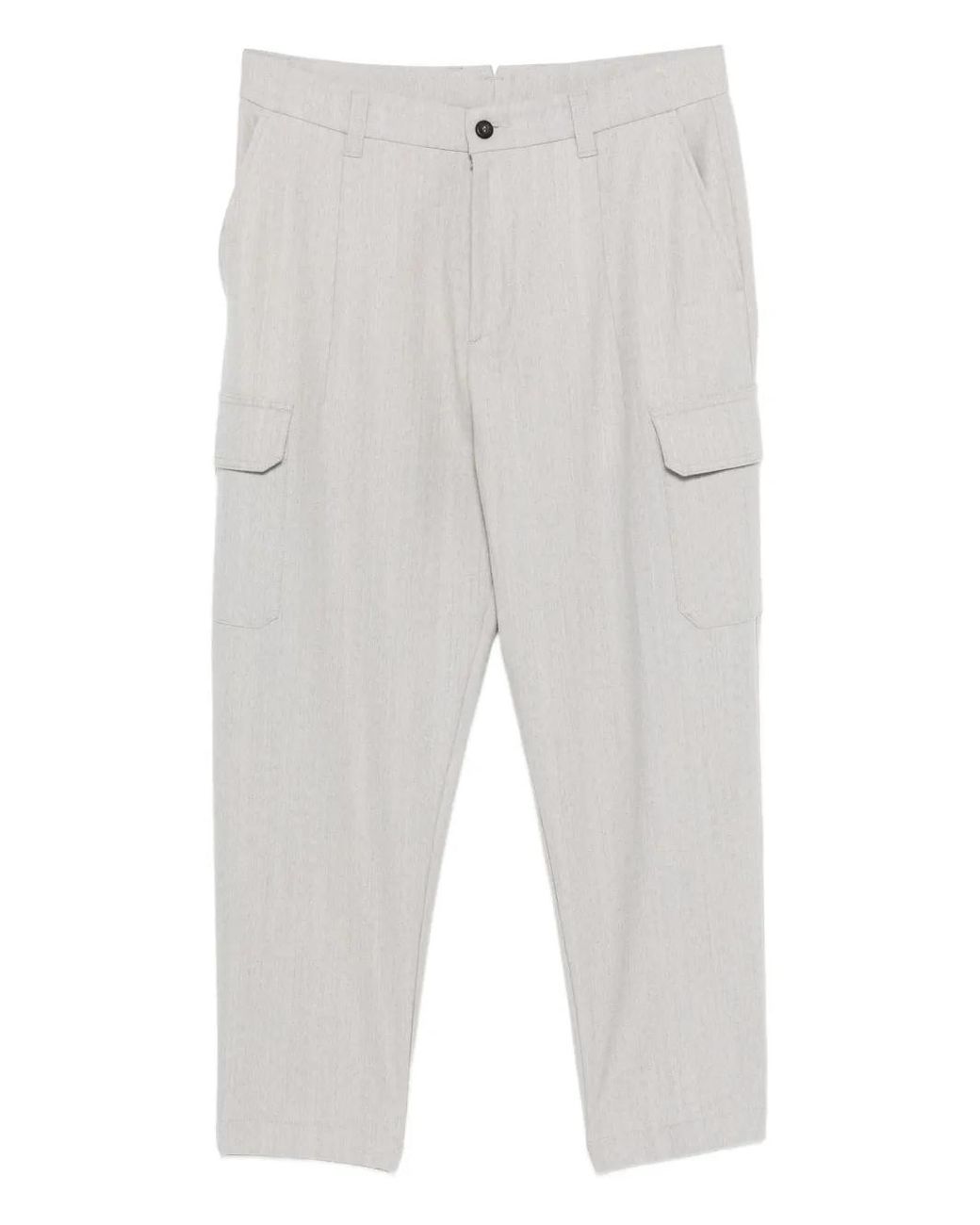 Eleventy White Cargo-Pockets Trousers for men