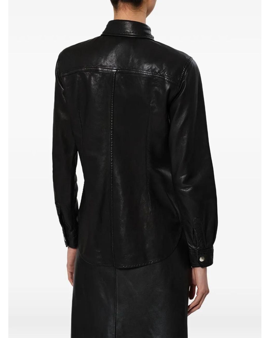 Isabel Marant Black Chemise Valdy À Boutonnière Croisée
