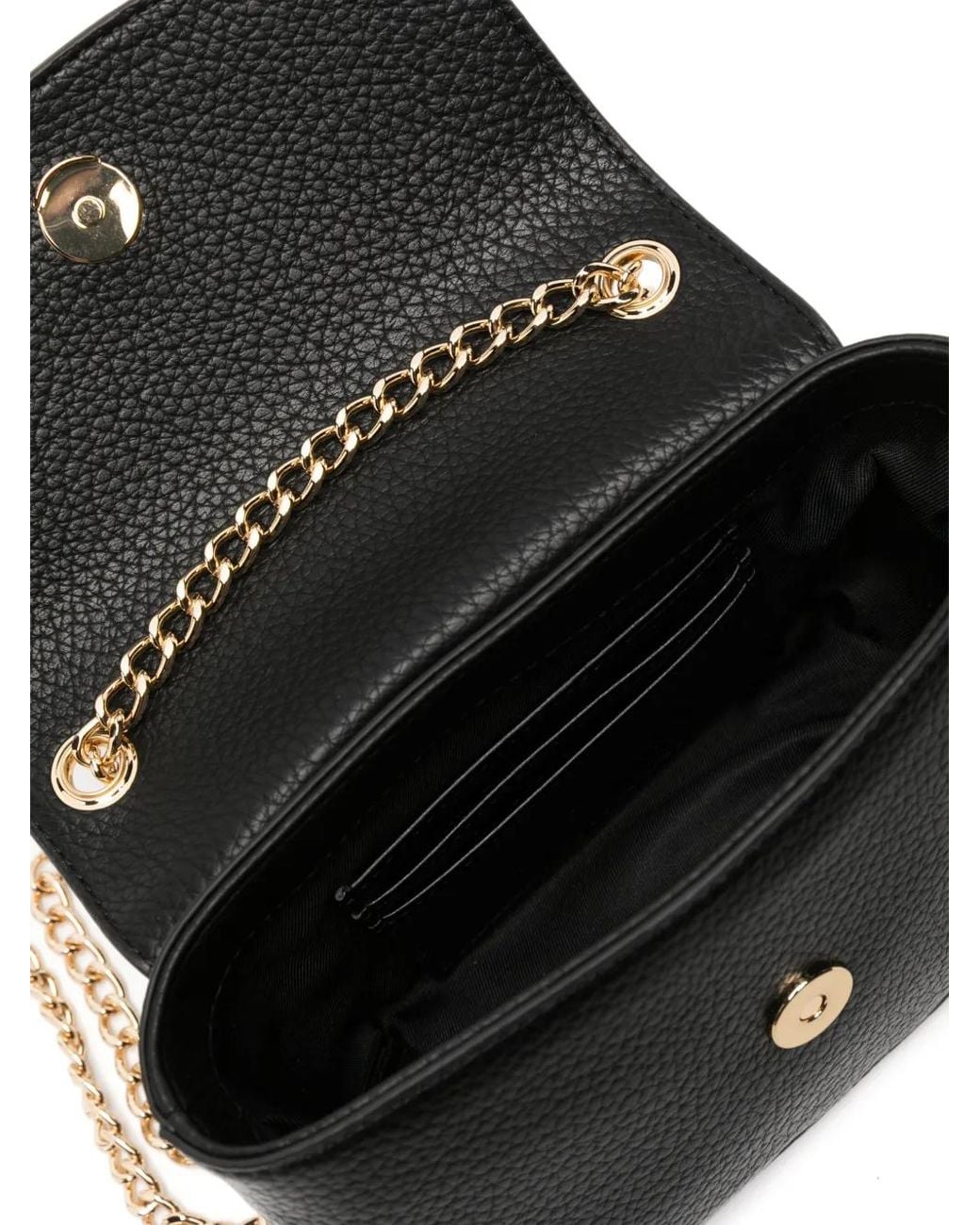 Love Moschino Black Logo-Lettering Grained Crossbody Bag