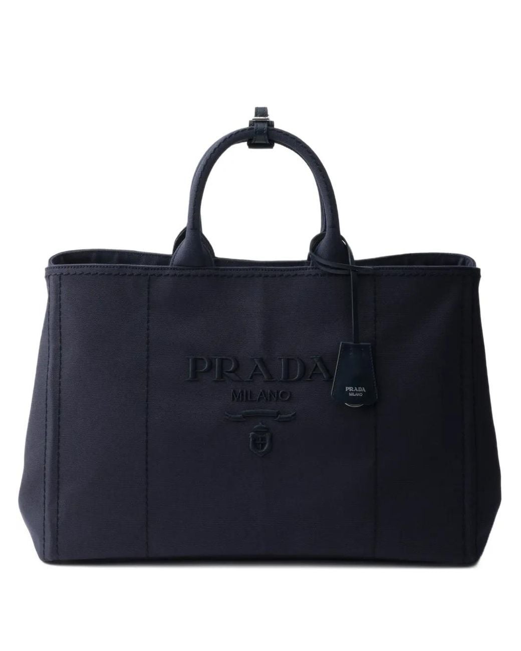 Prada Blue Jardinière Extra-Large Cotton Canvas Tote Bag for men