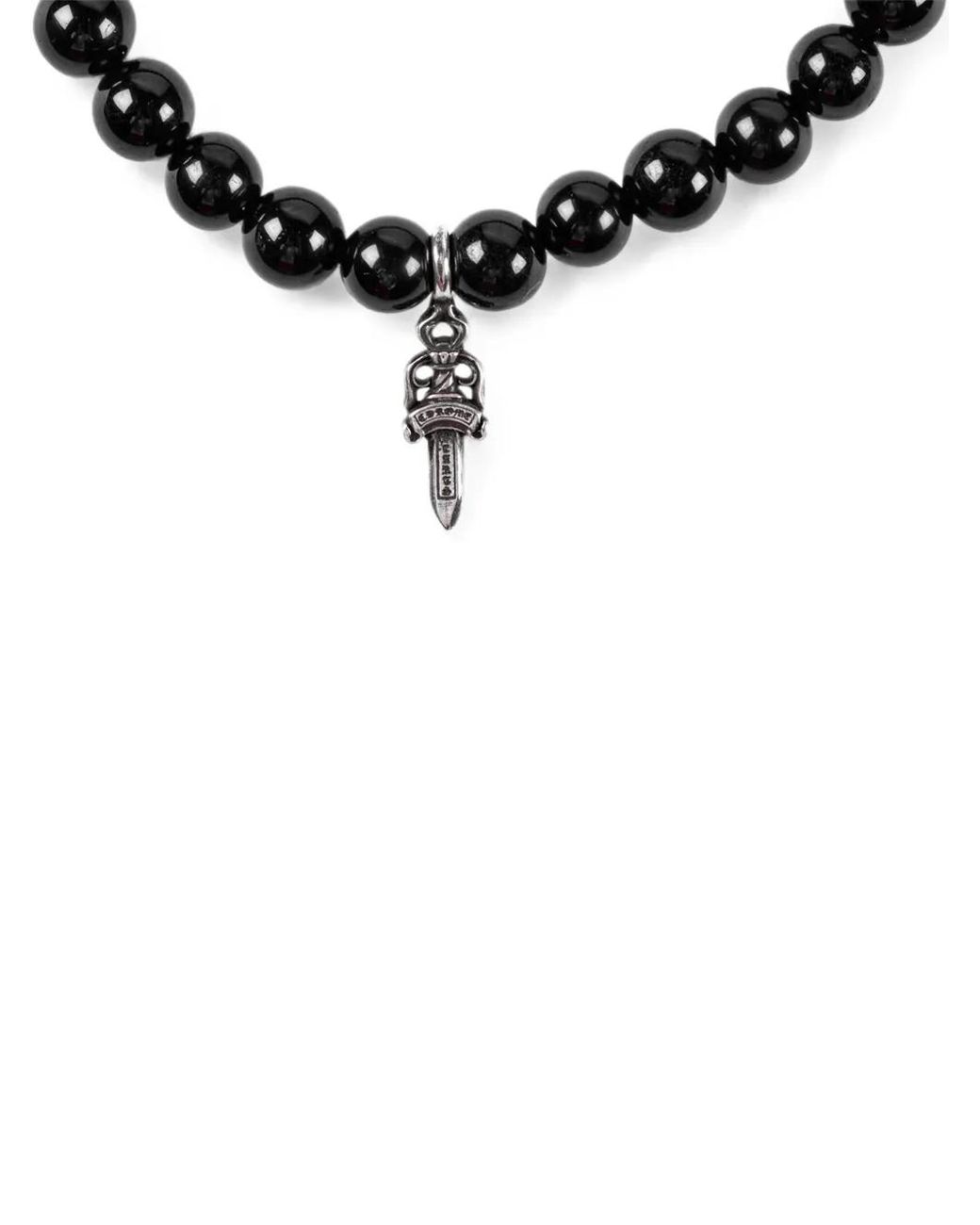 Chrome Hearts Black Dagger Beaded Bracelet for men