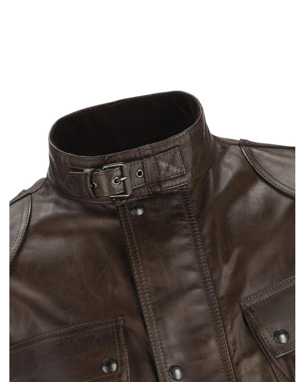 Belstaff Brown Trialmaster Belted Leather Jacket for men