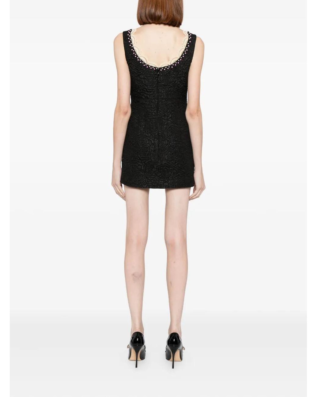 Cynthia Rowley Black Bead-Embellished Dress