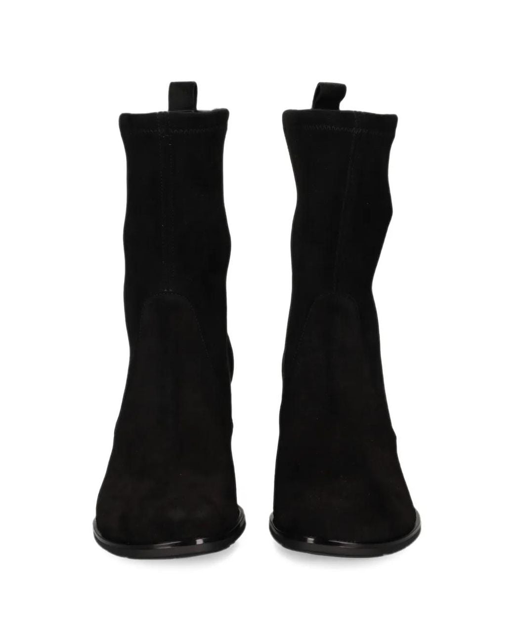 Pons Quintana Black Suede Block-Heel Ankle Boots