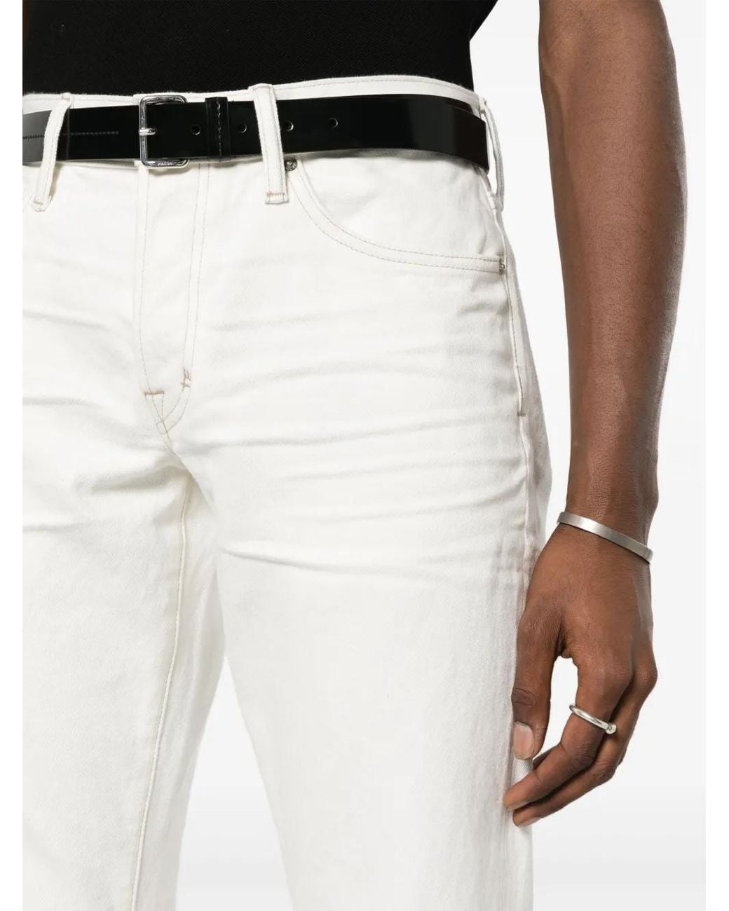 Jean Slim À Patch Logo Tom Ford pour homme en coloris White