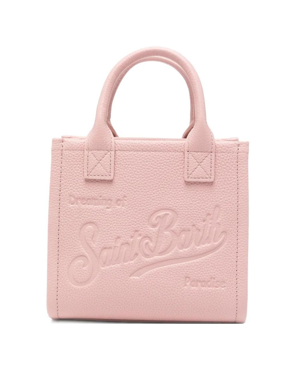 Mc2 Saint Barth Pink Pebbled Leather Vanity Mini Bag