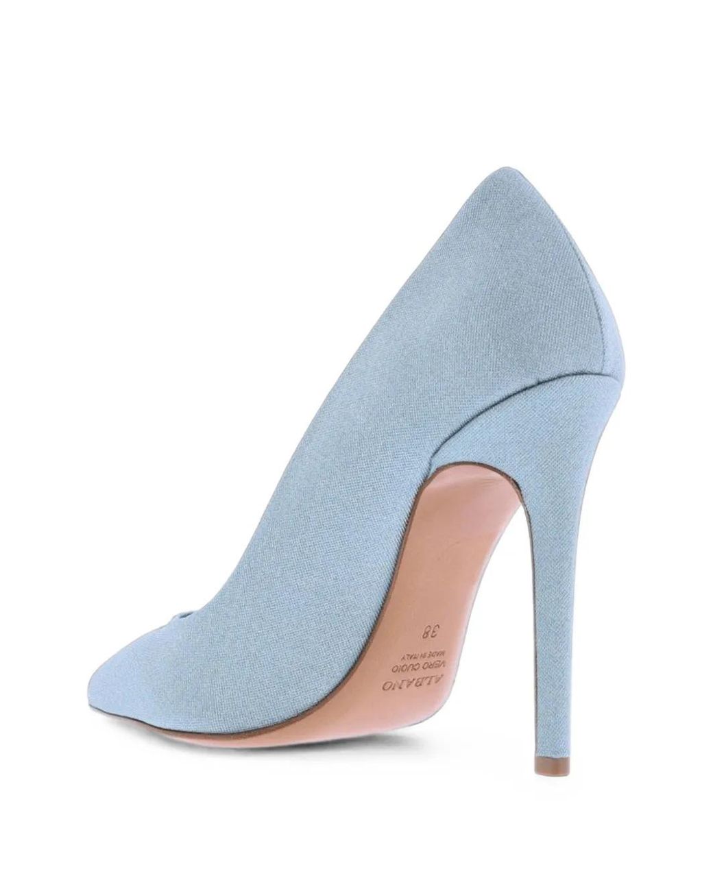Albano Blue Pointed-Toe Heeled Pumps